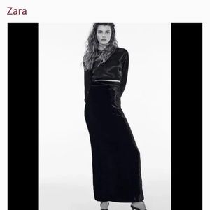 Zara Velvet Maxi Skirt. Size L